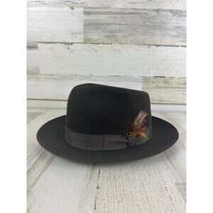 Biltmore Golden Pheasant Velour Mens 6 7/8 Terra Brown Felt Fedora